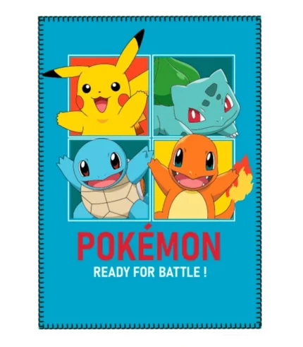 manta polar de Pokémon con Pikachu, Charmander, Squirtle y Bulbasaur